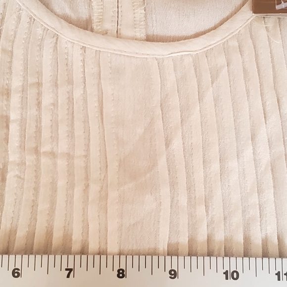 Francesca's Alya Taupe Pleated Gauzy Lace Trim Top Size SM - Picture 5 of 12